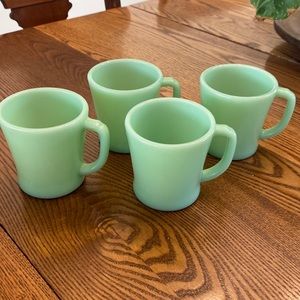 Set of 4 Jadeite Fireking Mugs